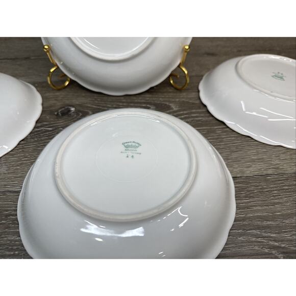 Crown Heiden Bavaria Porcelain Salad Plates 7.5” Scalloped Edge & Gold Rim-4 Pc - Picture 10 of 10